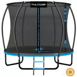 Батут THUNDER INSIDE ULTRA з внутрішньою сіткою 312 см чорно-блакитний