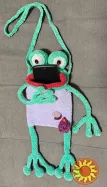 В'язана сумочка чехол для телефону подарунок жаба весела дитяча іграшка м'яка