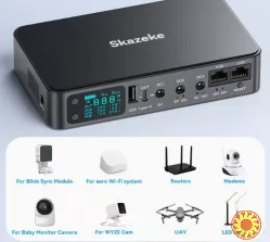 Skazeke Mini UPS DR2p 18000 мА·год з регульованою напругою 5V 9V 12V 15V 24V, адаптер живлення 12V в подарунок