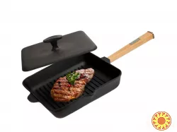 Сковорода 26х26х5 чавунна Гриль з пресом