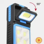 Багатофункціональний перезарядний робочий ліхтар із сонячною панеллю, 6 режимами світла, поворотною конструкцією та магнітним кріпленням