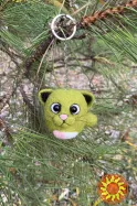 Валяна іграшка котик зелений брелок ручної роботи підвіска войлочна кіт сувенір подарок інтерʼєрний
