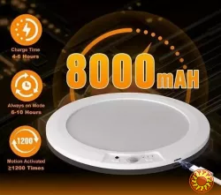 Розумний LED-світильник з датчиком руху та дистанційним керуванням 10+ годин роботи, акумулятор 8000 мАг