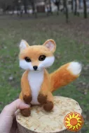 Лисичка з ялинкою іграшка валяна з шерсті інтерʼєрна лиса войлочна лисиця хендмєйд сувенір подарок іграшки ручної роботи Лисенок игрушка интерьерная