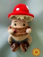 Іграшка м'яка в'язана Грибочок 48 см велика ручна робота подарунок сувенір