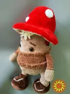 Іграшка м'яка в'язана Грибочок 48 см велика ручна робота подарунок сувенір