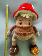 Іграшка м'яка в'язана Грибочок 48 см велика ручна робота подарунок сувенір