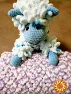 Плед покривало дитячий в'язаний з пряжі Alize Puffy color ручної роботи Handmade