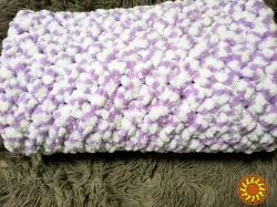 Плед покривало дитячий в'язаний з пряжі Alize Puffy color ручної роботи Handmade