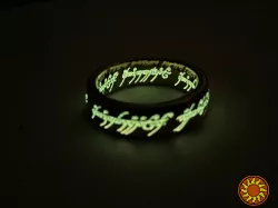Двустороннее кольцо Властелина колец со светящимися рунами