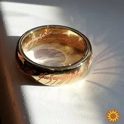 Двустороннее кольцо Властелина колец со светящимися рунами