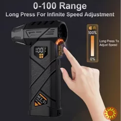 Акумуляторний турбовентилятор, 4 швидкості, LED дисплей, підсвічування