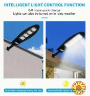 Сонячний вуличний ліхтар 168 LED із пультом, датчиком руху та сонячною панеллю