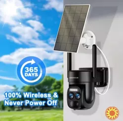 Сонячна Wi-Fi камера безпеки 1080p з кольоровим нічним баченням, прожектором, сиреною та двостороннім зв’язком