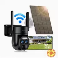 Сонячна Wi-Fi камера безпеки 1080p з кольоровим нічним баченням, прожектором, сиреною та двостороннім зв’язком