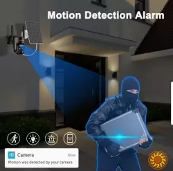 Сонячна Wi-Fi камера безпеки 1080p з кольоровим нічним баченням, прожектором, сиреною та двостороннім зв’язком