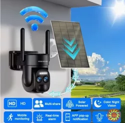 Сонячна Wi-Fi камера безпеки 1080p з кольоровим нічним баченням, прожектором, сиреною та двостороннім зв’язком