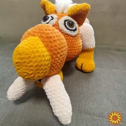 Іграшка тигр велика в'язана м'яка дитяча ручна робота