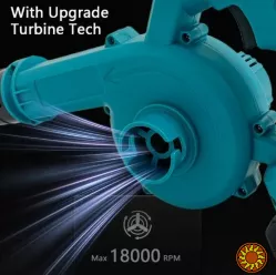 Бездротовий пилосос та повітродувка з двома акумуляторами 1300 мАг і зарядним пристроєм