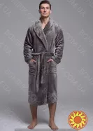 Чоловічий сірий халат велсофт (90054) (арт. 1202)