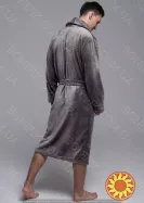 Чоловічий сірий халат велсофт (90054) (арт. 1202)