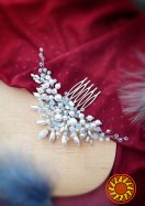 Морозний день гребінь білий молочний перли кришталь для волосся