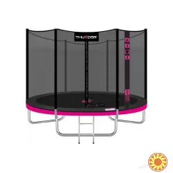 Батут THUNDER OUTSIDE PRO с наружной сеткой 244 см черно-розовый