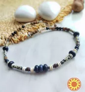 Чокер намисто кокос бірюза агат яшма далматин леопард принт етно унісекс кольє дерев'яне намисто