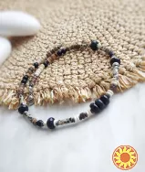 Чокер намисто кокос бірюза агат яшма далматин леопард принт етно унісекс кольє дерев'яне намисто