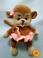 Мавпочка м'яка в'язана іграшка плюшева сувенір подарунок Handmade