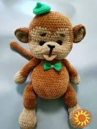 Мавпочка м'яка в'язана іграшка плюшева сувенір подарунок Handmade