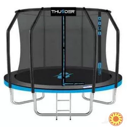 Батут 312 см THUNDER INSIDE ELITE с внутренней сеткой черно-голубой