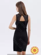 Жіноча чорна нічна сорочка з мереживом на широкій бретелі "Amour" (60047) (арт. 1669)