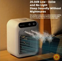 Портативний USB охолоджувач повітря 3-в-1 з розпиленням та резервуаром для води, акумулятор 3000 мАг