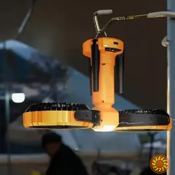 Двоголовий вуличний вентилятор з LED-підсвіткою, акумулятор 8000мАг