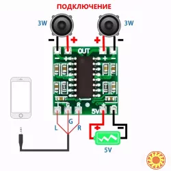 Цифровой Усилитель 2*3 Вт PAM8403, плата стерео усилителя