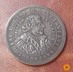 Медаль 1717 р. , Гота, Крістіан Вермут до 200-річчя Реформації. Копія.