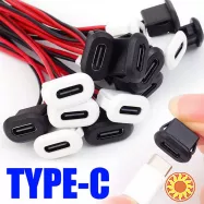 Разъём Type-C с фиксаторами (защёлками) белый, черный