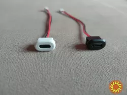 Разъём Type-C с фиксаторами (защёлками) белый, черный