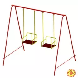 Качели двухместные уличные высокие для всей семьи.