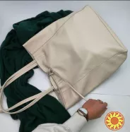 сумка кожаная женская шопер Итальянская мягкая с длиными ручками темно серая TS000092