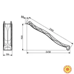 Горка спуск 3 м tsuri для детей на площадку малиновая