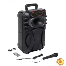 Портативна колонка ZQS10101 блютуз з 2 мікрофонами караоке (1 провідний та 1 бездротовий), 45см
