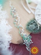 Мятное настроение веточка гребень мятный тиффани изумрудный