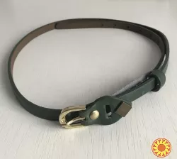 Зелёный тонкий женский ремень