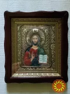 Икона Иисуса Христа. Грузия. Медь с серебром.