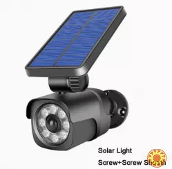 Сонячний світлодіодний ліхтар безпеки з датчиком руху та ефектом відеоспостереження