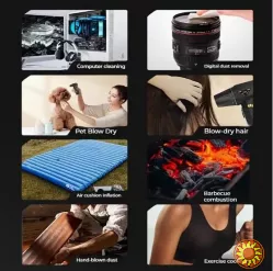 Портативний турбовентилятор 200 000 об/хв із LED-підсвічуванням