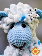 Іграшка овечка м'яка в'язана велика 45 см ручна робота подарунок