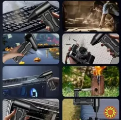 Переносний турбовентилятор із LED-підсвічуванням та безщітковим двигуном 160 000 об/хв